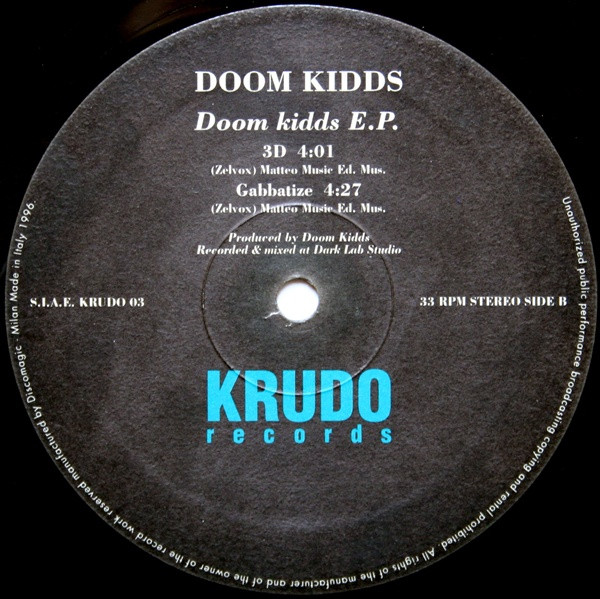 Doom Kidds E.P. back label