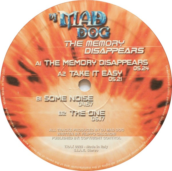 The Memory Disappears back label