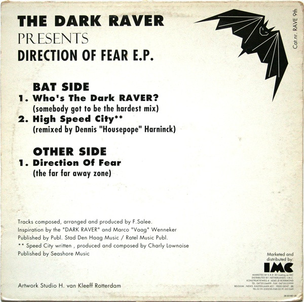 Direction Of Fear E.P. back cover