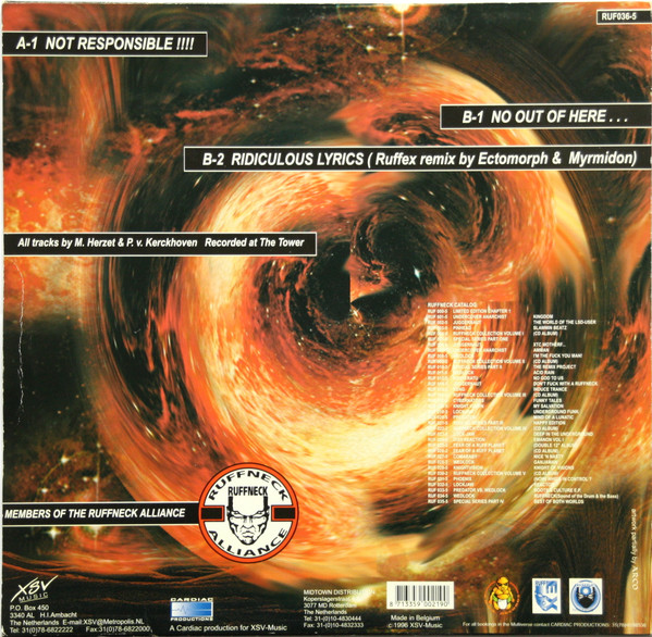 Not Responsible !!!! back cover