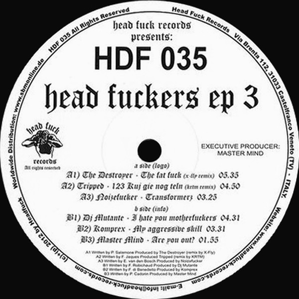 Head Fuckers EP 3 back label