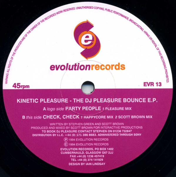 The DJ Pleasure Bounce E.P. front label