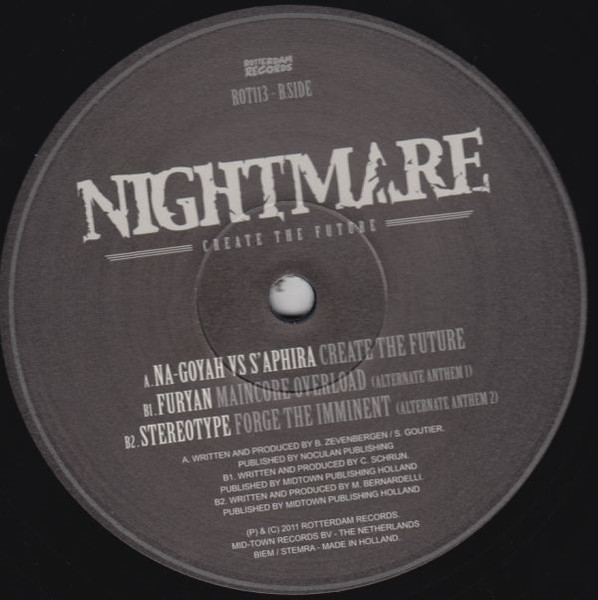 Create The Future (The Official Nightmare 2010 Anthem) back label