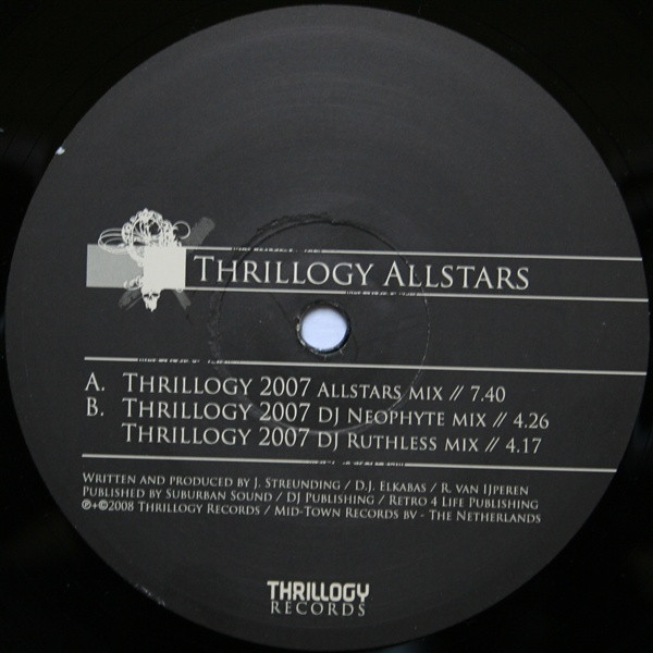 Thrillogy 2007 'The Anthem' front label