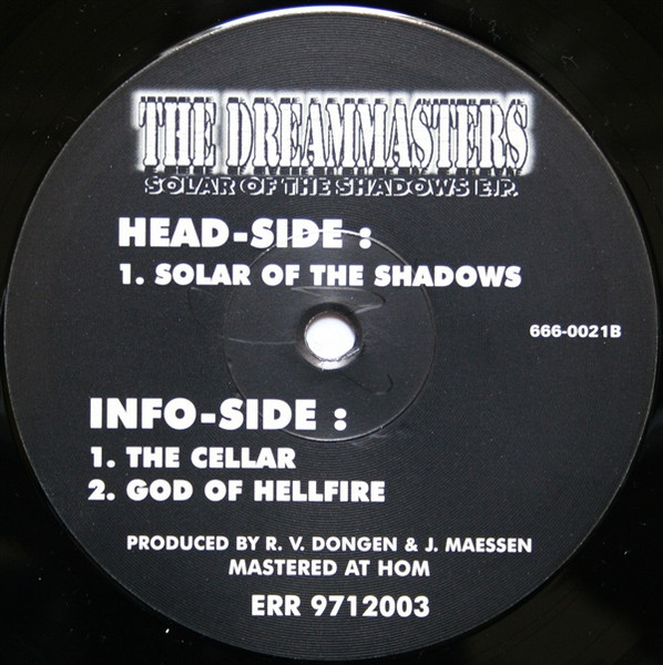 Solar Of The Shadows E.P. back label