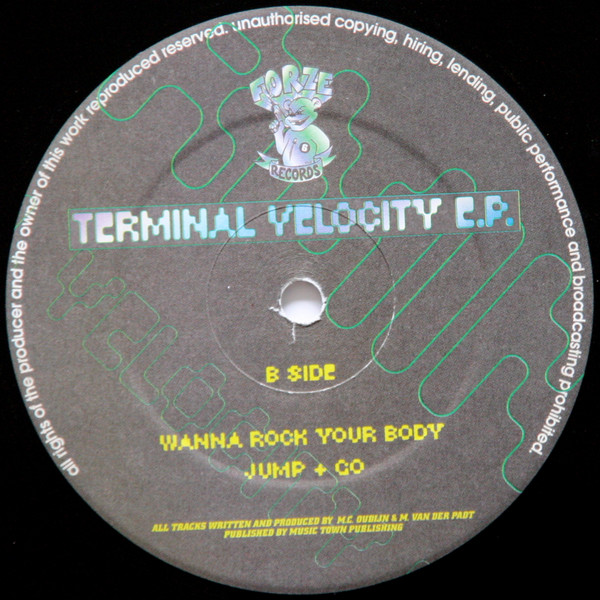 Terminal Velocity E.P. back label