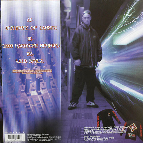 Elementz Of Danger back cover