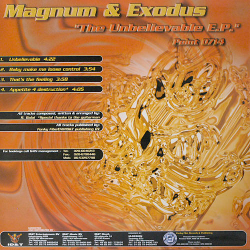 The Unbelievable E.P. back cover