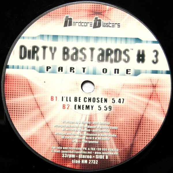 Dirty Bastards # 3 Part One back label