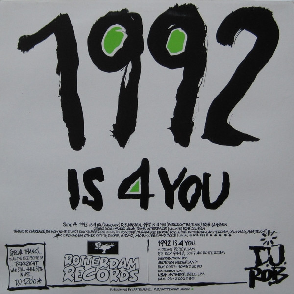 1992 Is For You back cover