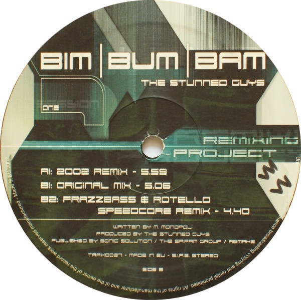 Bim Bum Bam - Remixing Project 1 back label