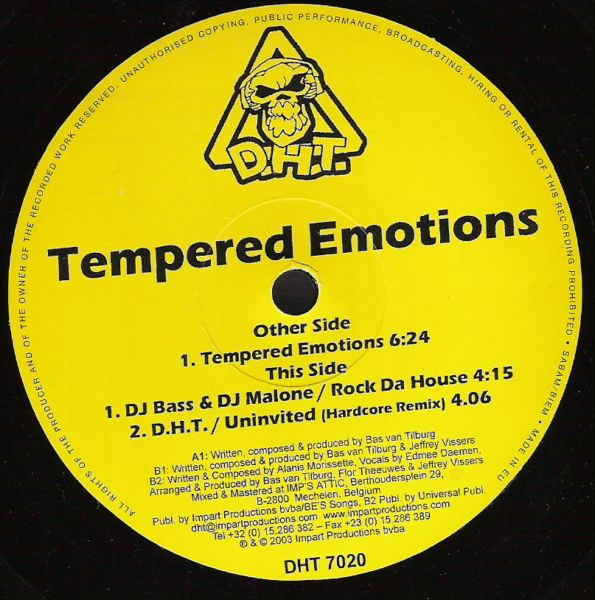 Tempered Emotions / Rock Da House back label