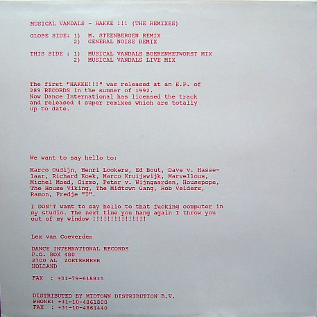 Hakke !!! (The Remixes) back cover