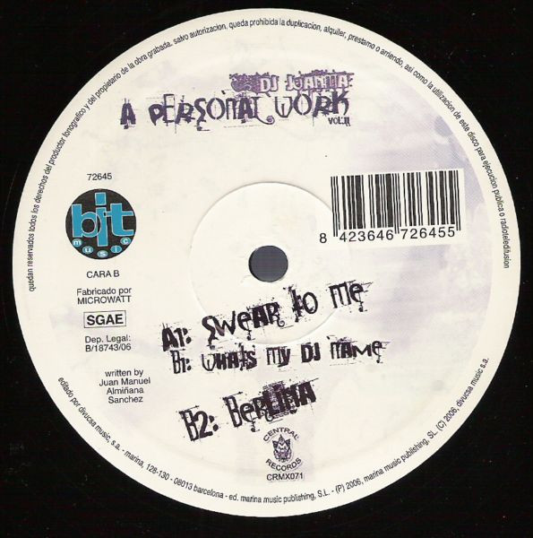 A Personal Work Vol. II front label