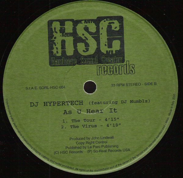 As U Hear It back label