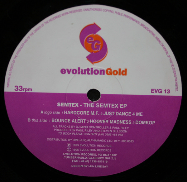 The Semtex EP back label