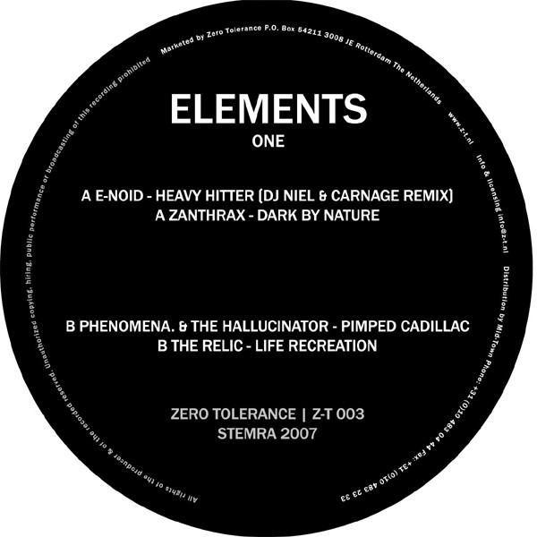 Elements One back label