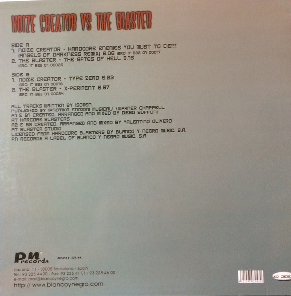 Hardcore Blasters EP back cover