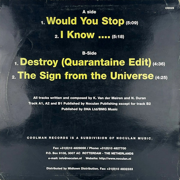 Would You Stop E.P. back cover
