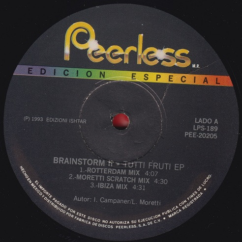 Tutti Fruti EP front label