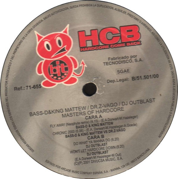 DJ Outblast - Masters Of Hardcore back cover