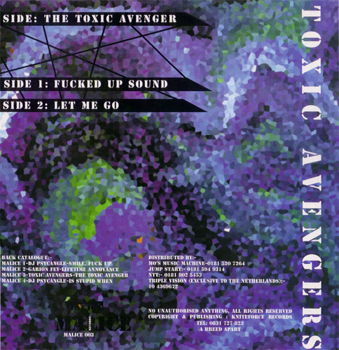 The Toxic Avenger back label