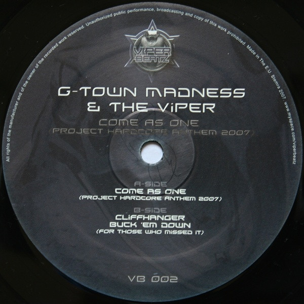 Come As One (Project Hardcore Anthem 2007) front label