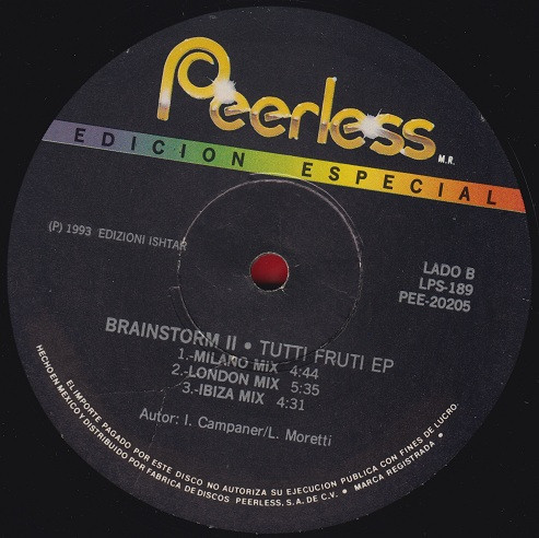 Tutti Fruti EP back label