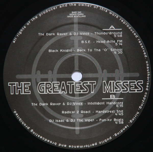 The Greatest Misses front label