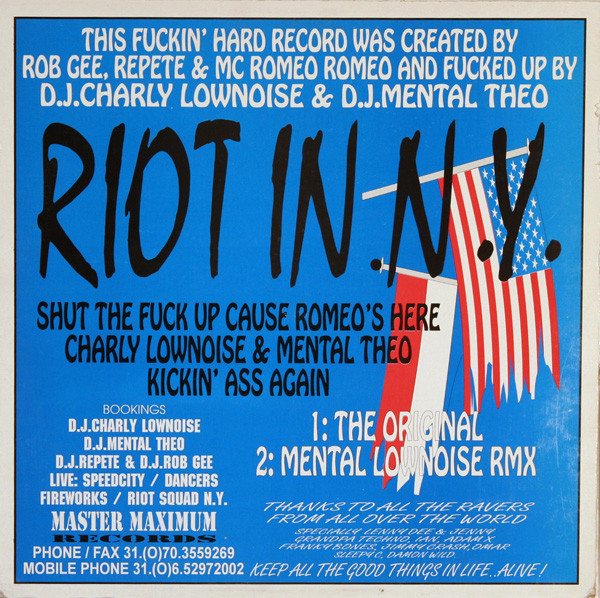 Riot In N.Y. back cover