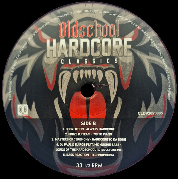 Oldschool Hardcore Classics back label