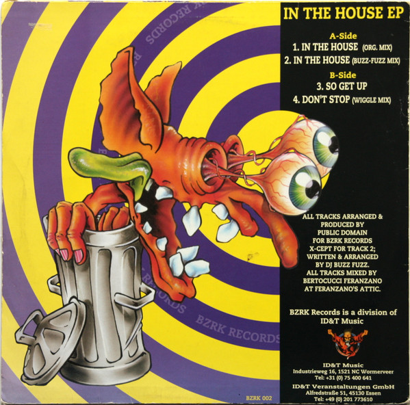 In The House EP back cover