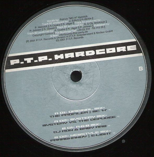 P.T.P. Hardcore back label