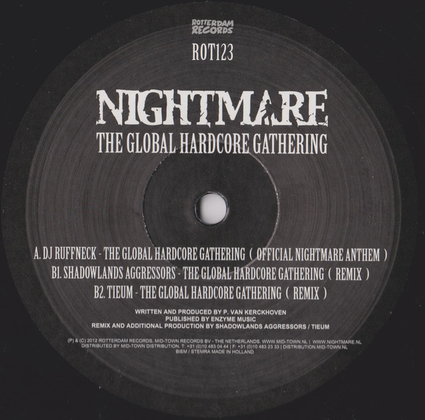 Nightmare - The Global Hardcore Gathering (The Official Nightmare Anthem) back label