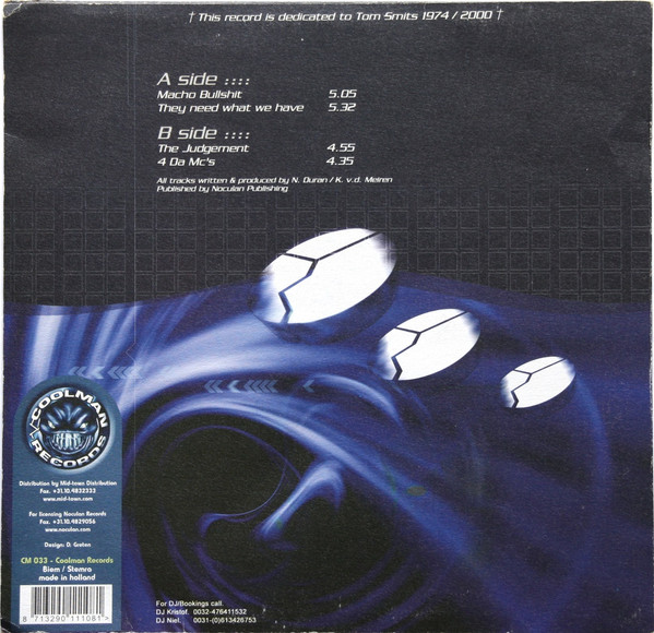 Macho Bullshit EP back cover