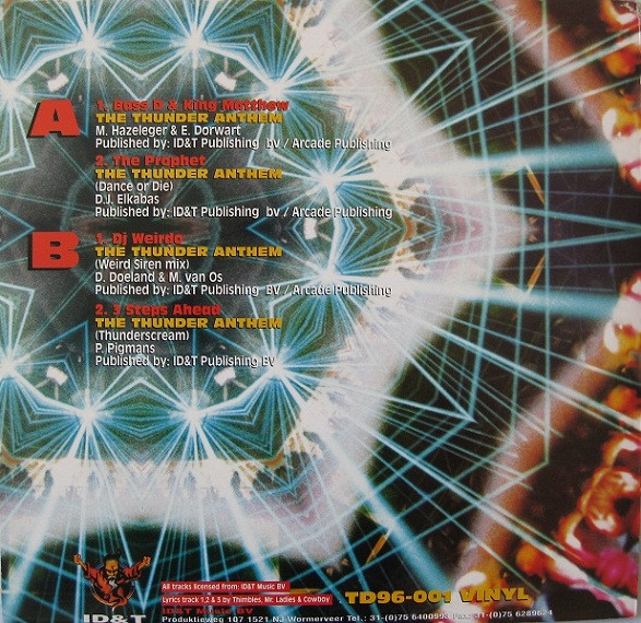 Thunderdome '96 - Dance Or Die! (The Thunder Anthems) back cover