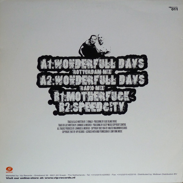 Wonderfull Days / Wonderfull Days / Motherfuck / Speedcity back cover