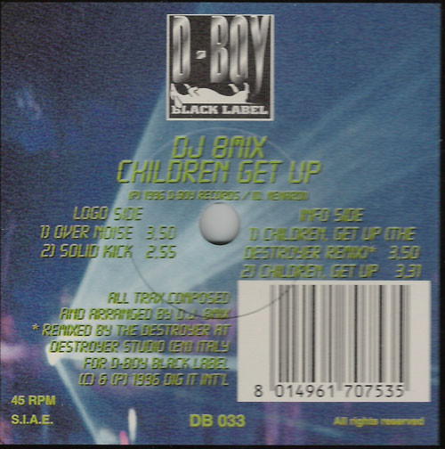 Children, Get Up back label