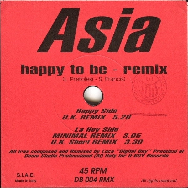 Happy To Be (Remix) front label