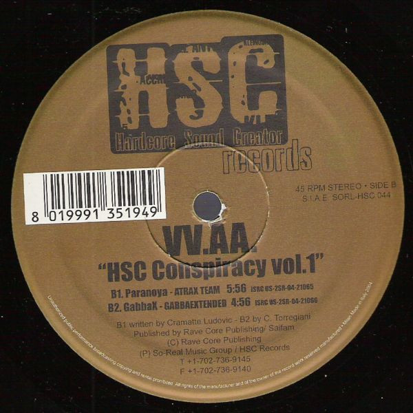 HSC Conspiracy Vol. 1 front label