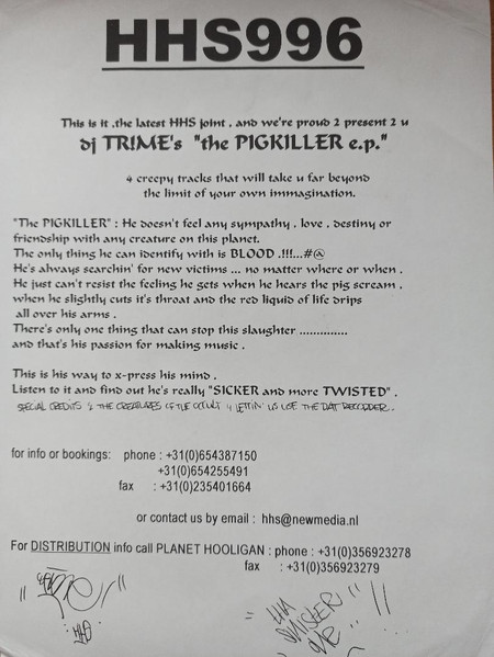 The Pigkiller EP back label