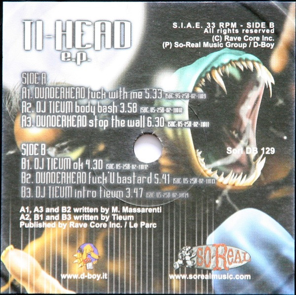 Ti-head E.P. front label