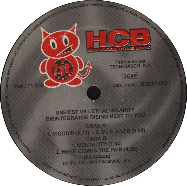 Disintegrator Rising Next To You front label