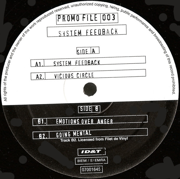 System Feedback front label