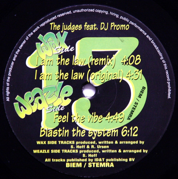 I Am The Law E.P. front label