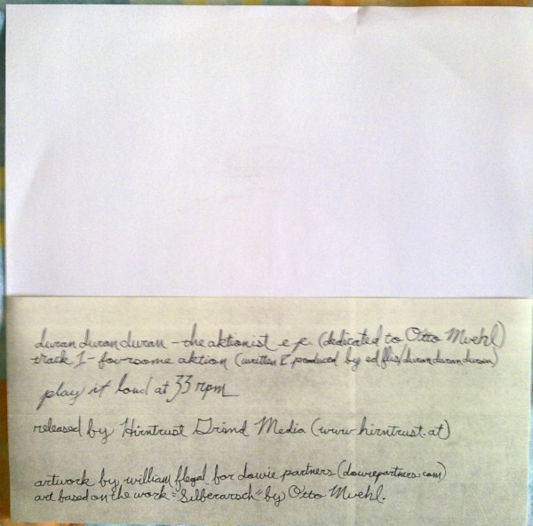 The Aktionist E.P. back cover