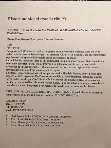 Berlin 93 front label