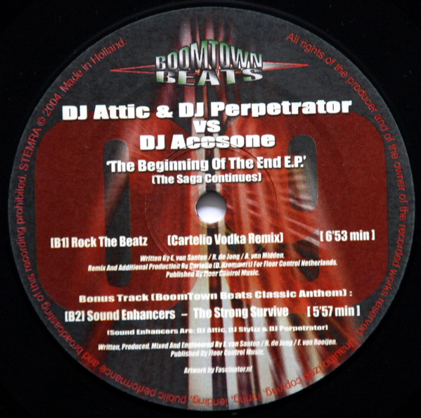 The Beginning Of The End E.P. (The Saga Continues) back label