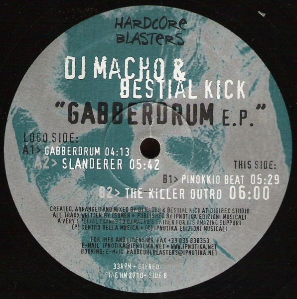 Gabberdrum E.P. front label