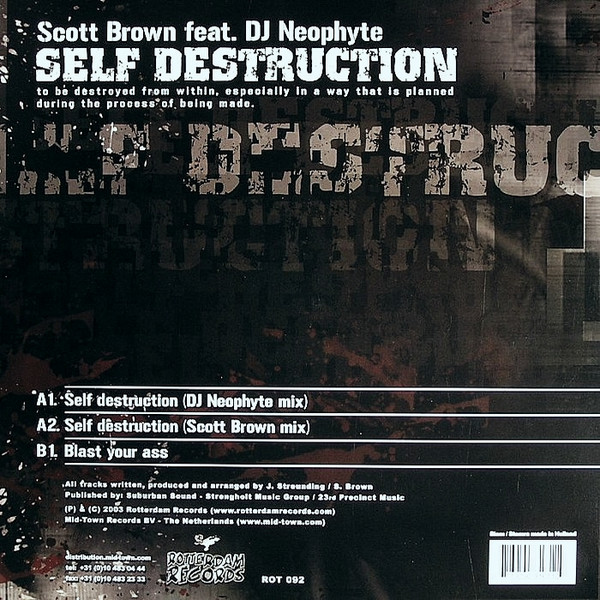 Self Destruction back cover